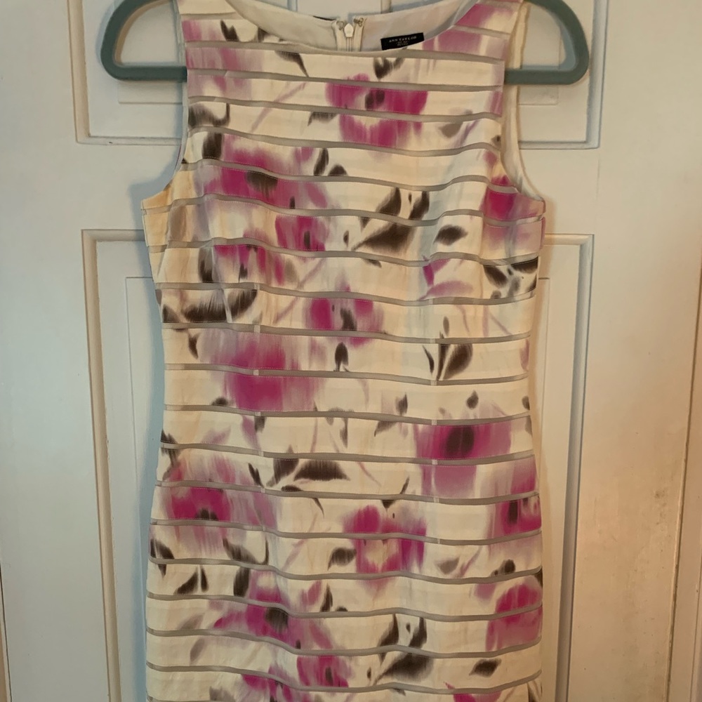 Ann Taylor sleeveless, knee length floral dress.